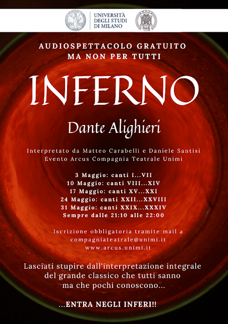 Lettura dell’“Inferno” di Dante, audiospettacolo… a tinte forti